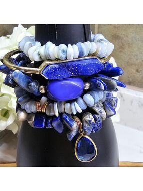Druzy Dreams Stack Bracelets Set In Blue
